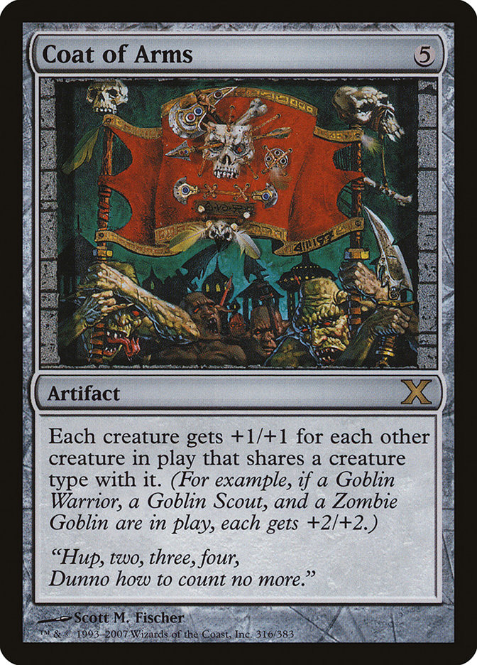 mtg cards like coat of arms (Borderless) [The Lost Caverns of Ixalan Commander] each gets +2/+2.) Magic the Gathering 10th Edition