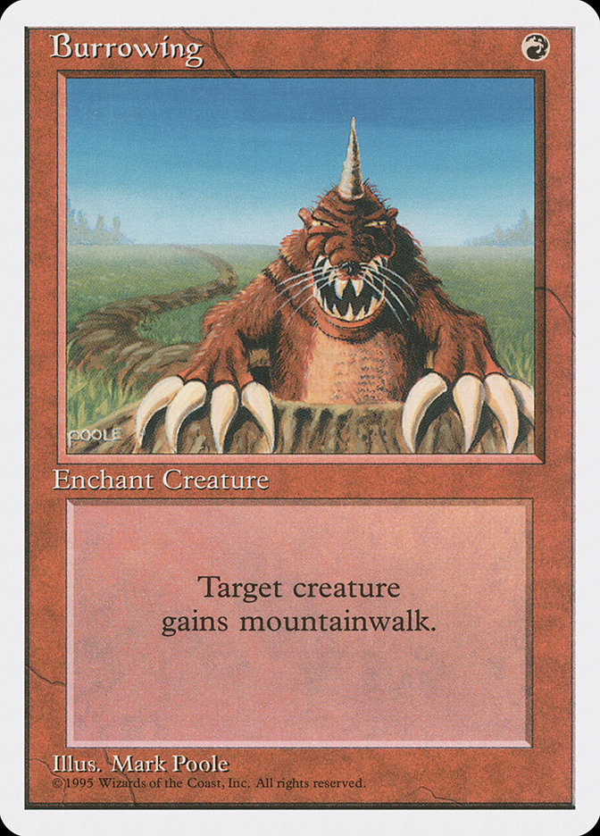 mtg cards with mountain walk Burrowing | 4th Edition