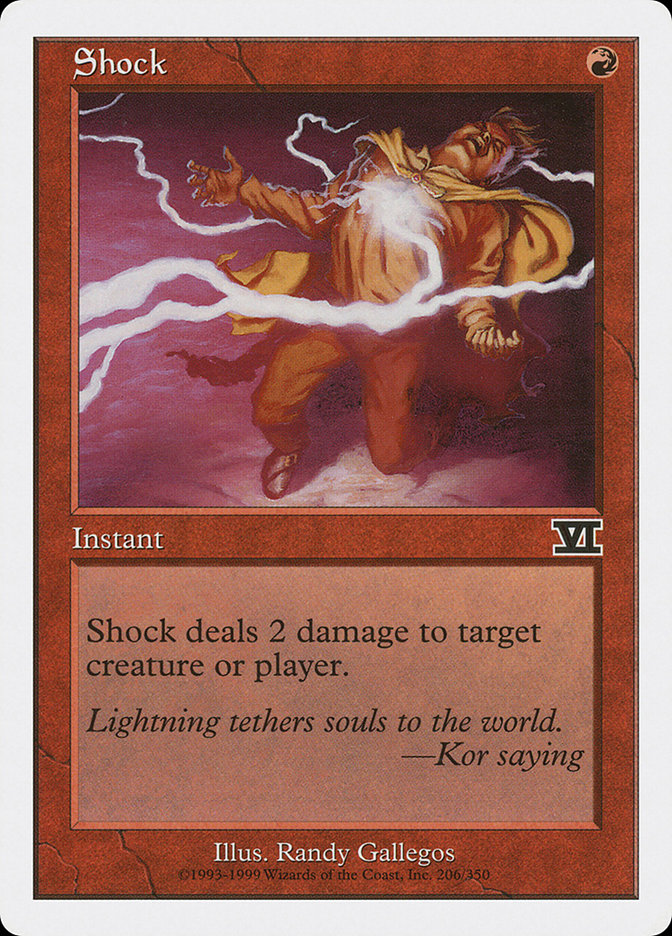 shock mtg card Magic The Gathering - - Shock Mint / near mint condition trading card Shock - Magic the Gathering