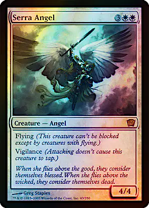 serra mtg card Magic the Gathering Promo Single Angel Foil (Beta Art) NEAR MINT (NM) Serra Angel | 9th Edition