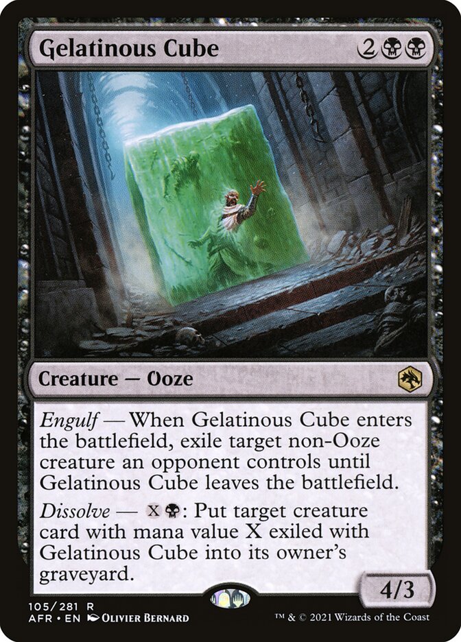 gelatinous cube card sleeves Yellow Playmat each with a different piece of a fallen adventurer trapped inside — bones Gelatinous Cube - EDH Silver