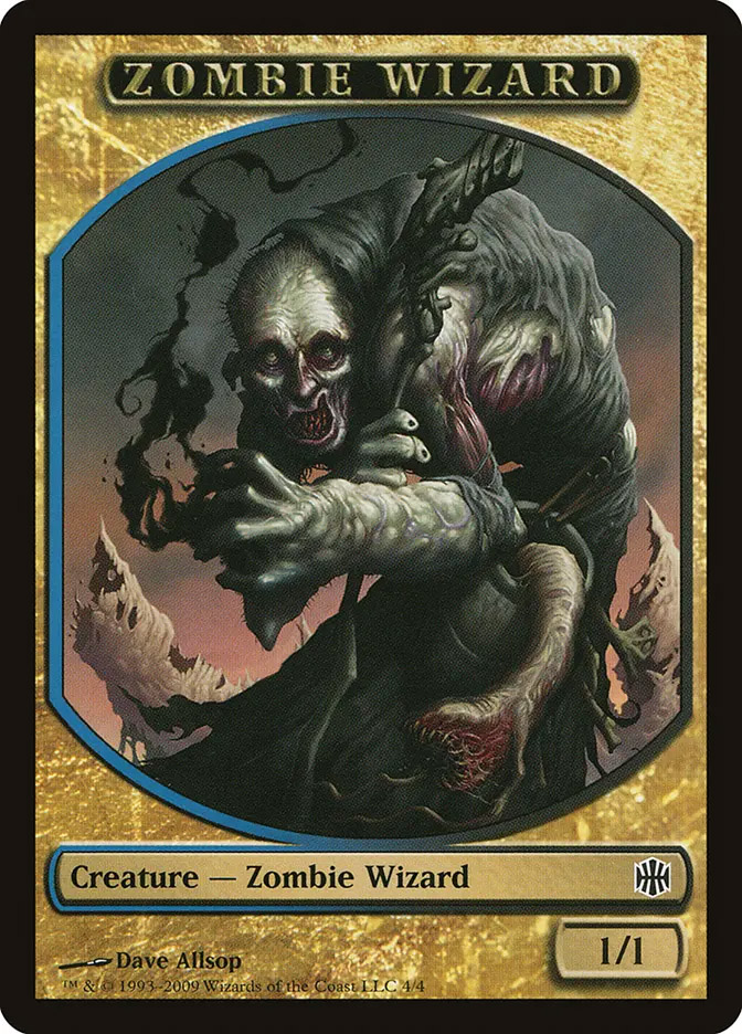 blue zombie cards mtg (005) // Zombie (015) Double-Sided Token [Innistrad: Midnight Hunt Tokens] (Whenever this creature becomes the target of a spell or ability an opponent controls Blue-Black Graveyard Zombies Visual Deck