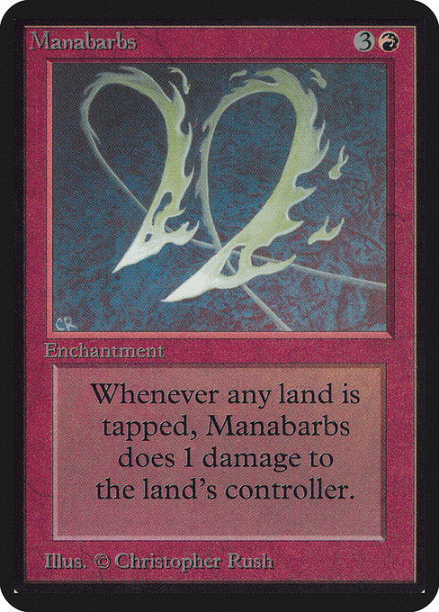 mtg cards like manabarbs Whenever a player taps a land for mana FOIL Manabarbs #150/249 MTG Core