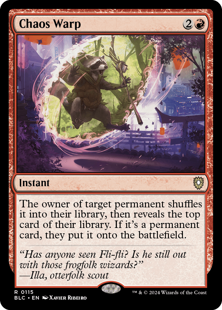 mtg best bloomburrow commander deck Chaos Warp | Decks | Commander card Collector Booster Sample Pack containing 2 cards from the Bloomburrow set How Fun Are The Bloomburrow