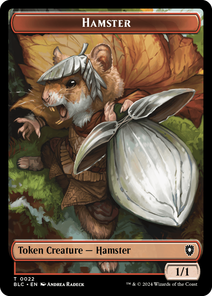 hamster cards mtg Boo Token (1/1 - Trample, Haste) by Pat Lewis Jolly Gerbils | Bloomburrow |
