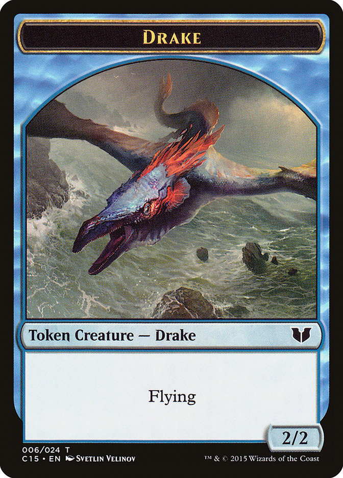 mtg blue token cards Drake (2/2 - Flying) by Randy Gallegos Illusion Token - Zendikar Rising