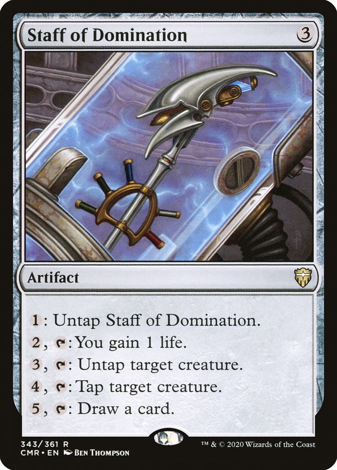 Magic the Gathering Trading Card Game Commander Legends Rare Staff of Domination #343