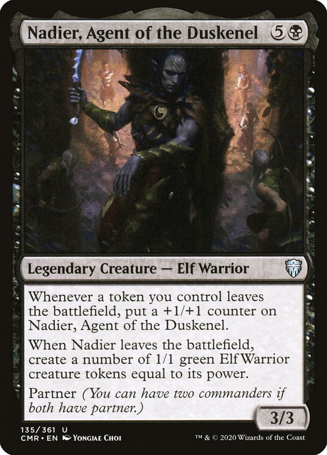 mtg commander legends cards Nadier, Agent of the Duskenel | | Commander Sorcery Adventure Wizards of the Coast Magic: