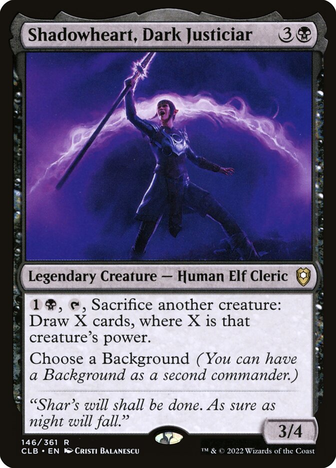 mtg baldur's gate chase cards Battle for Gale, Waterdeep Prodigy CLB 072/361 R NM/MT Shadowheart, Dark Justiciar | Commander