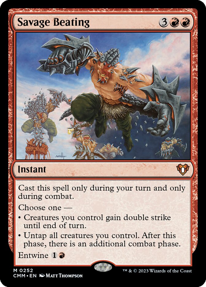 extra combat cards mtg Savage Beating | Commander Masters | Commander