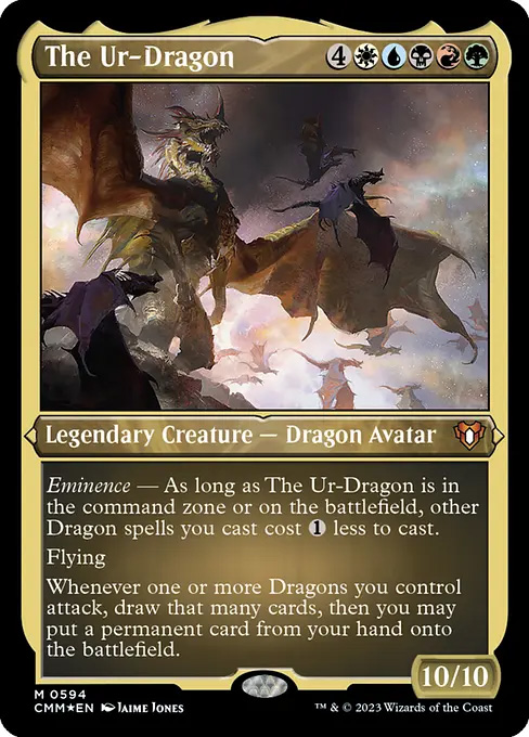 Commander Masters Variants Foil: The Ur-Dragon (Foil Etched)
