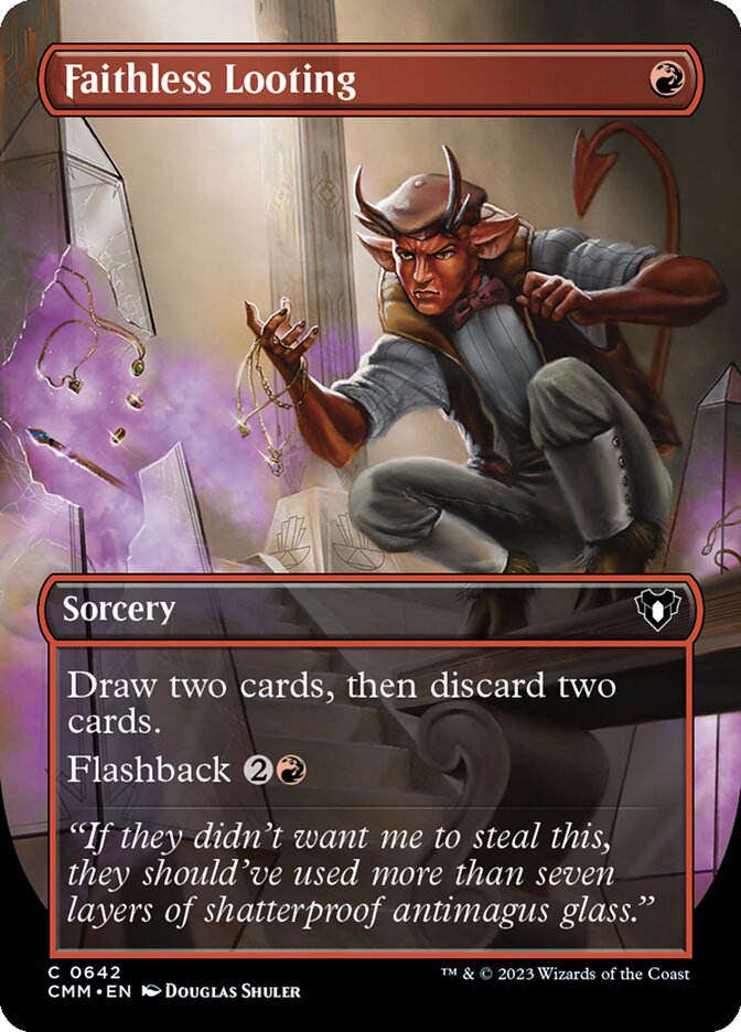 Commander Masters Variants Foil: Faithless Looting (Borderless)