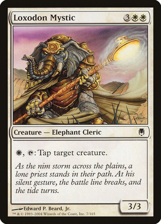 mtg loxodon cards Stalwart Loxodon Warhammer Hand Painted Altered Art Cards Magic THE Gathering [181] WAR