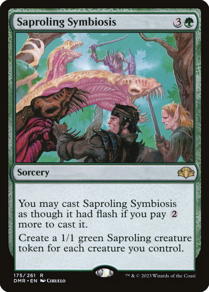 Magic the Gathering Dominaria Remastered Rare Saproling Symbiosis #348 [Old-Frame]