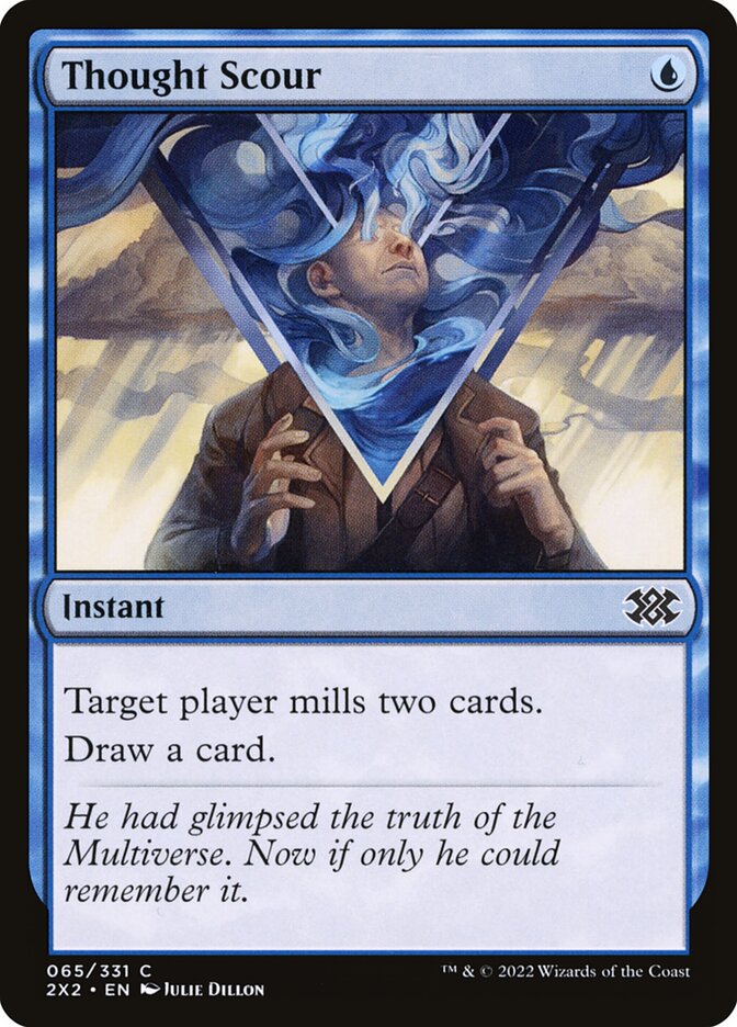MtG Double Masters 2022 Common Thought Scour #65, Blue