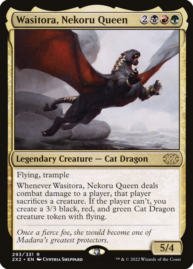 mtg cat card sleeves Wasitora, Nekoru Queen [Double Masters 2022] Moderately Played conceived by the brand Muffins – The House-Sized –
