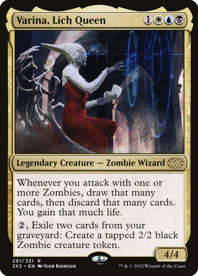 MtG Trading Card Game Double Masters 2022 Rare Varina, Lich Queen #291