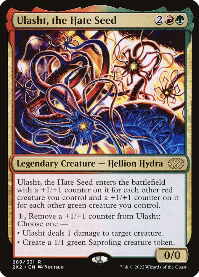 mtg red hate cards Ulasht, the Hate Seed | Double Masters 2022