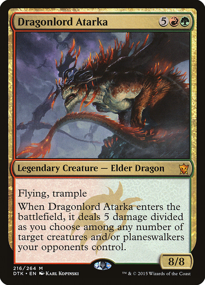 mtg dragons of tarkir cards MtG Dragons of Tarkir Mythic Rare Dragonlord Atarka #216