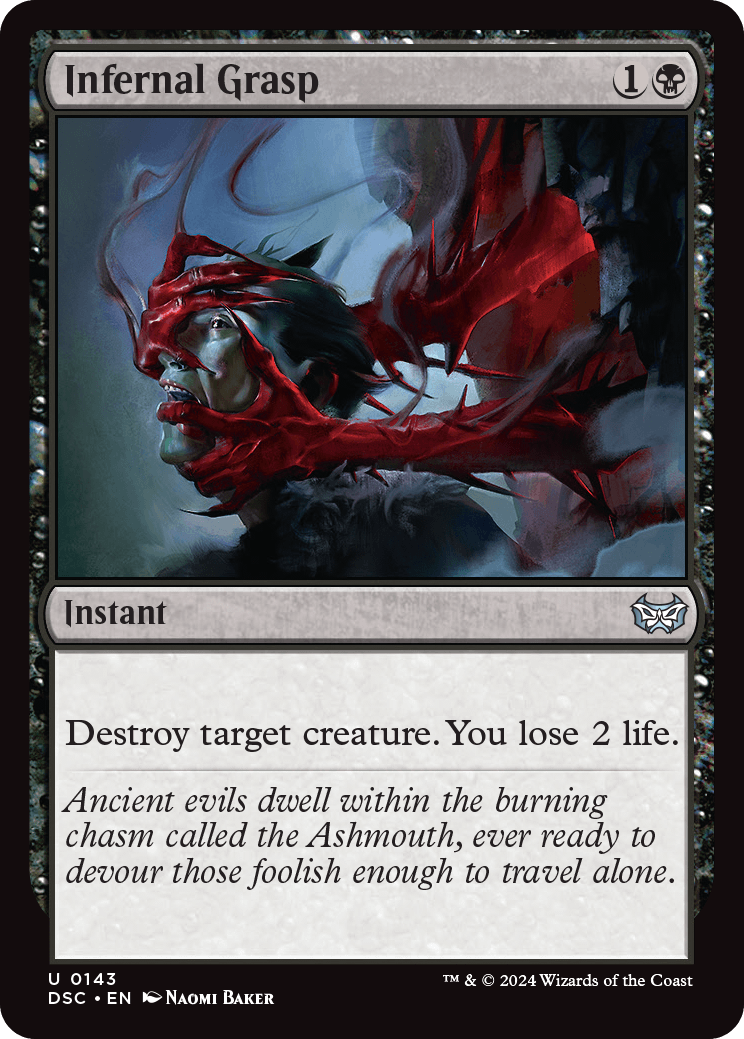 mtg duskmourn house of horror commander decks Infernal Grasp | Duskmourn: | Commander sided tokens mtg duskmourn commander deck list