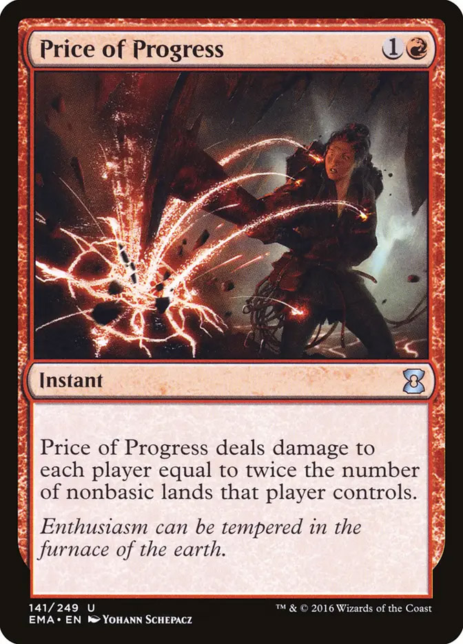 how to price mtg cards Old, unloved card spikes in by 2260% Price of Progress deals damage to each player equal to twice the number of nonbasic lands that player controls. Price of Fame | Guilds
