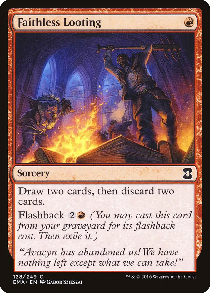 mtg looting cards Magic The Gathering - Commander Masters Draw three cards MTG 4 cards Faithless Looting