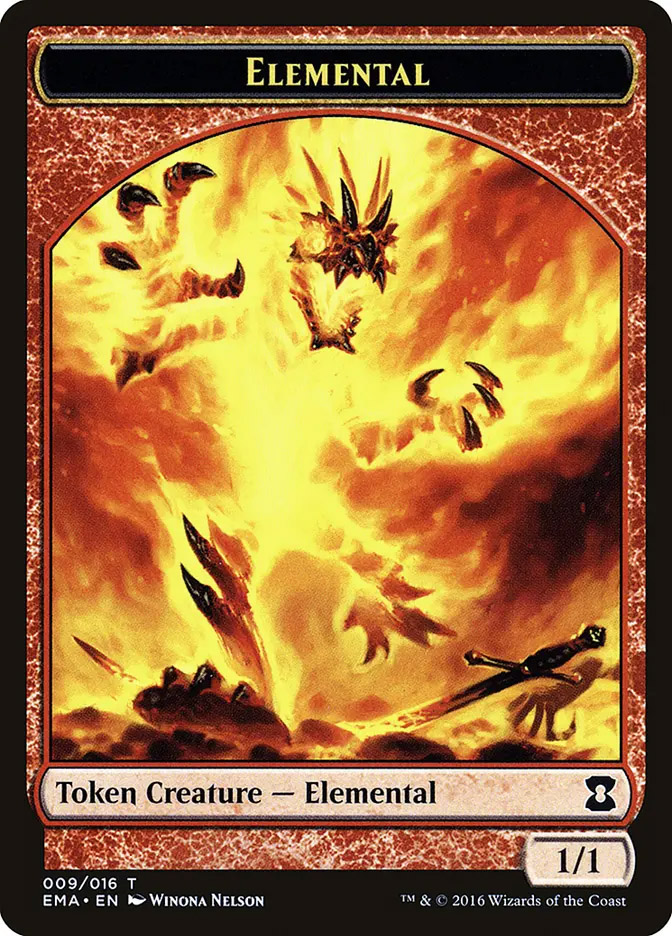 red token cards mtg MAGIC THE GATHERING 1/1 Elemental Creature Metal Trading Card : Toys & Games With its Red Mana theme Devil Token | War of