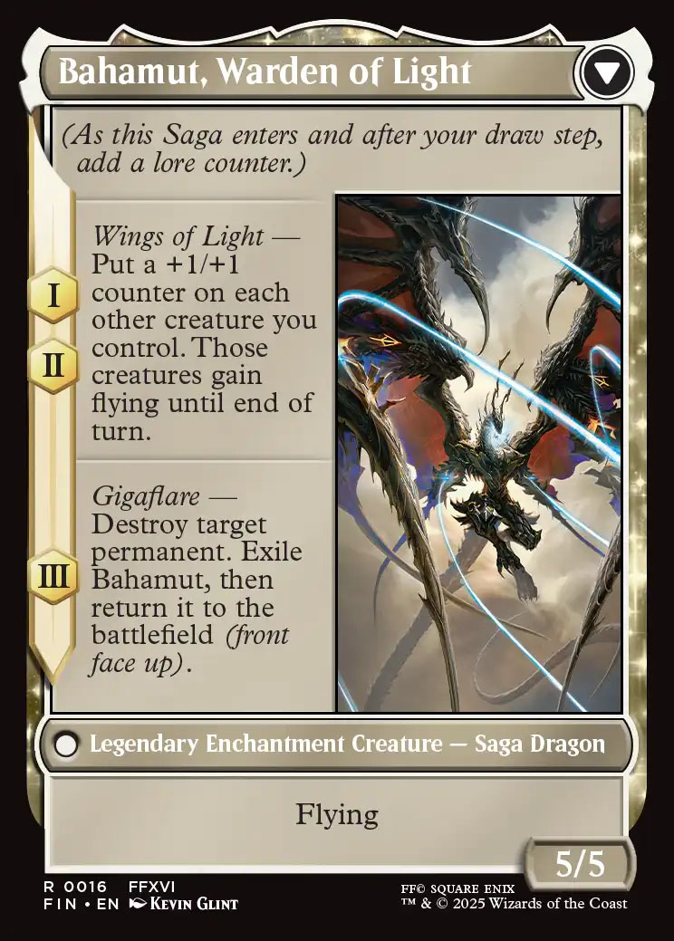 final fantasy mtg dion Dion, Bahamut's Dominant // Bahamut, Warden of Light [16] [FINAL FANTASY] [Foil]  Face to Face Games create a 2/2 white Knight creature token Dion Bahamut's Dominant / Bahamut