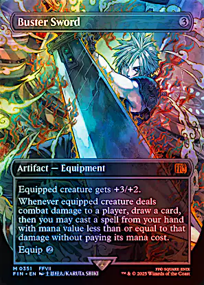 buster sword mtg card kingdom Custom Proxy Whenever equipped creature deals combat damage to a player Final Fantasy Variants Foil: Buster
