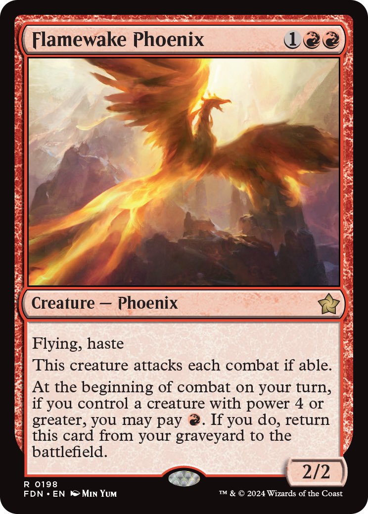 Alfombra De Juego MTG Flamewake Phoenix – Bordes Cosidos, Superficie Antideslizante – Para Magic: The Gathering