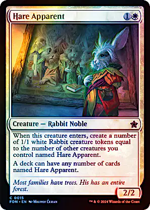 hare apparent commander deck mtg Proxy Proxy Pantheon Foundations (FDN) #15 Illustrated by Milivoj eran Magic Hare Apparent | Foundations Foil