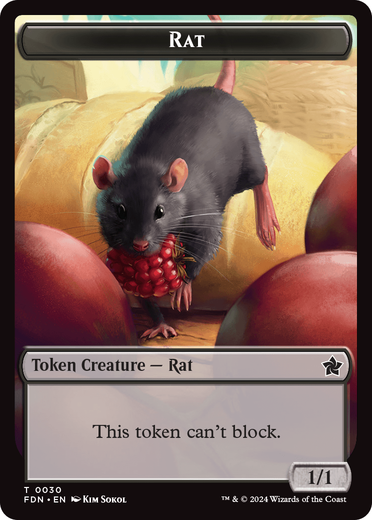mtg cards that make rat tokens Magic The Gathering - Foundations - A procession of gifts with no end in sight. Black Pack Rat Creature Token