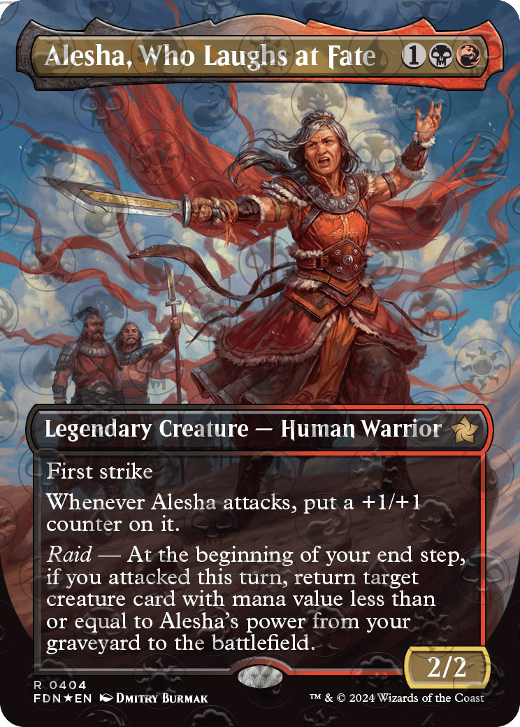 Alesha, Who Laughs at Fate | Foundations Variants Foil | Standard | Card  Kingdom