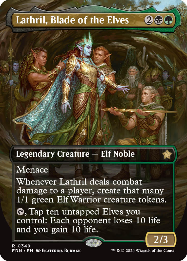 mtg foundations elf cards Lathril, Blade of the Elves [349] [Borderless] [Foundations] [Foil]  Face  to Face Games