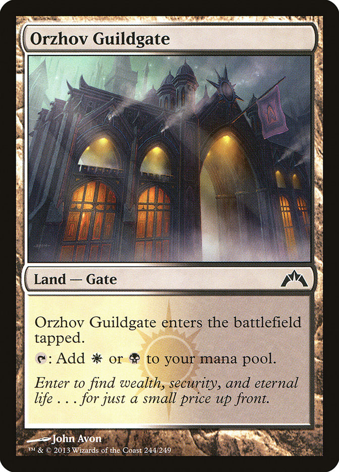 MtG Trading Card Game Gatecrash Common Foil Orzhov Guildgate #244