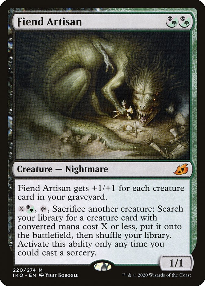 creature fetch cards mtg MtG Ikoria: Lair of Behemoths Mythic Rare Fiend Artisan #220
