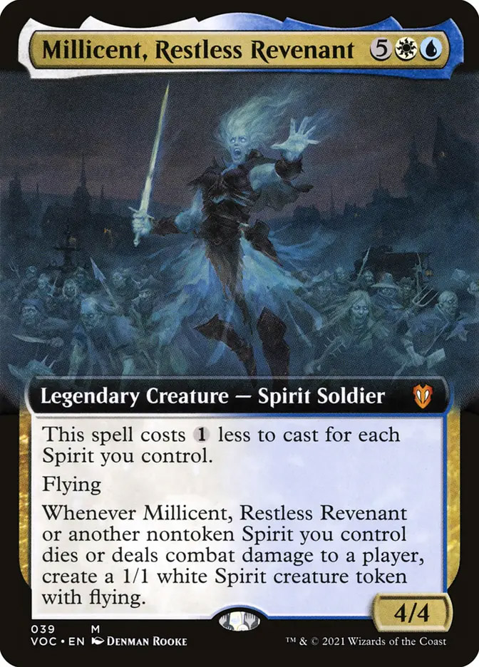 millicent mtg commander deck Magic: The Gathering Innistrad: Crimson Vow  Spirit Squadron (White-Blue) : Toys & Games Flying Whenever Millicent Millicent, Restless Revenant (extended art)