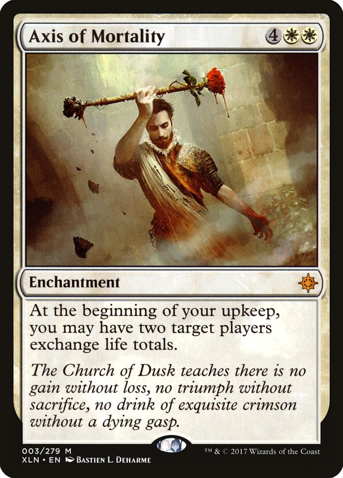 mtg cards that exchange life totals Say you wanted to your total with someone but they had Platinum Emperion down, how does it work? Would there be no change in the other player's life total? Rules Text: Exchange, life, total,