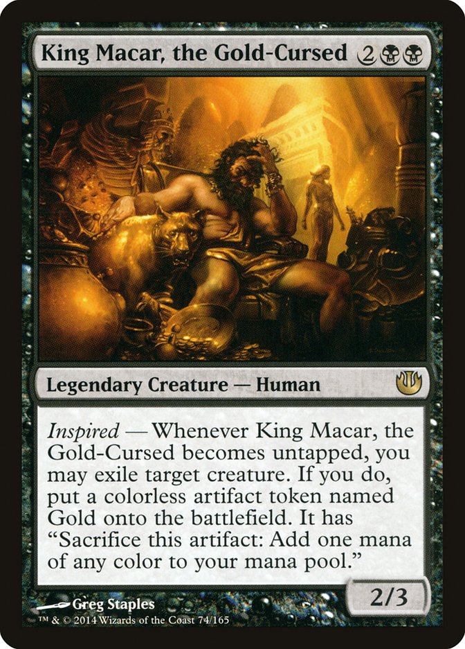 mtg gold signed art cards King Macar, the Gold-Cursed | Journey into Nyx | Modern Card // Card Rarity MTG Aetherdrift Art Series GOLD-STAMPED