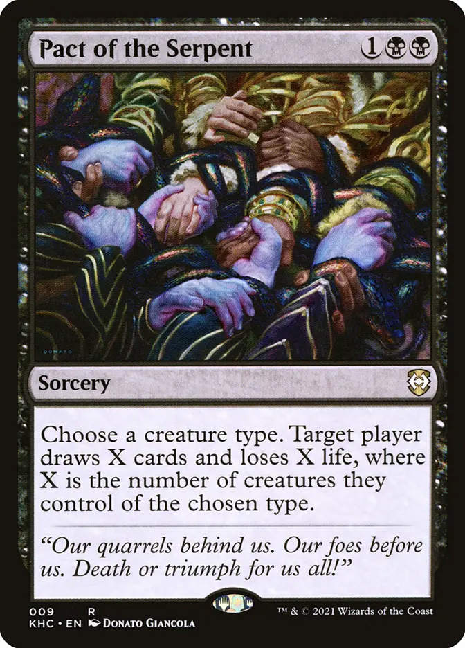 mtg kaldheim commander cards Magic: The Gathering Deck  Elven Empire you gain 1 life for each Elf you control. Pact of the Serpent