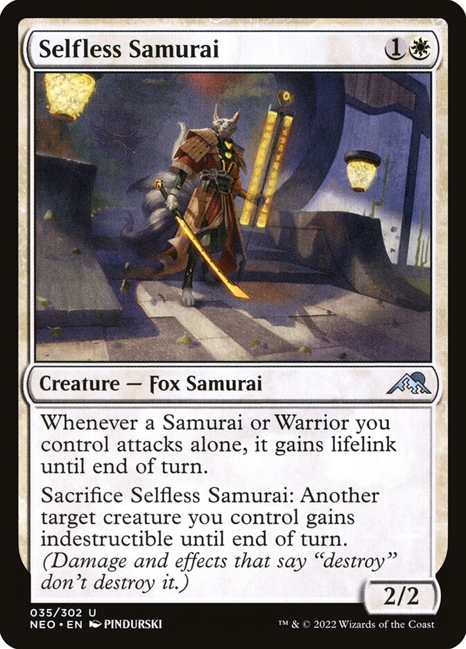 mtg all samurai cards Selfless Samurai | Kamigawa: Neon Dynasty | Standard
