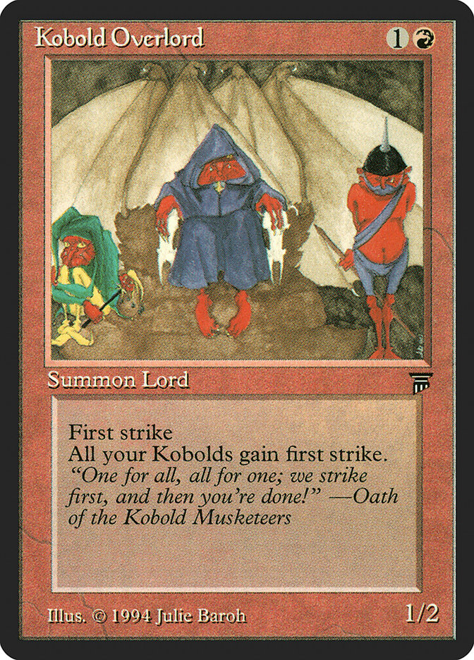 kobold cards mtg Rohgahh, Kher Keep Overlord (DMC) #63 Other Kobold creatures you control get +0/+1 and have trample. Kobold Overlord
