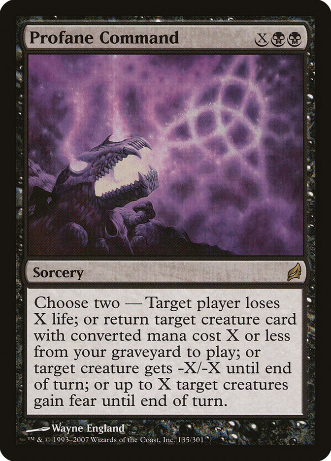 command cards mtg the Dreadhorde nonland permanent with mana value 2 or less Profane Command [Lorwyn] Heavily Played