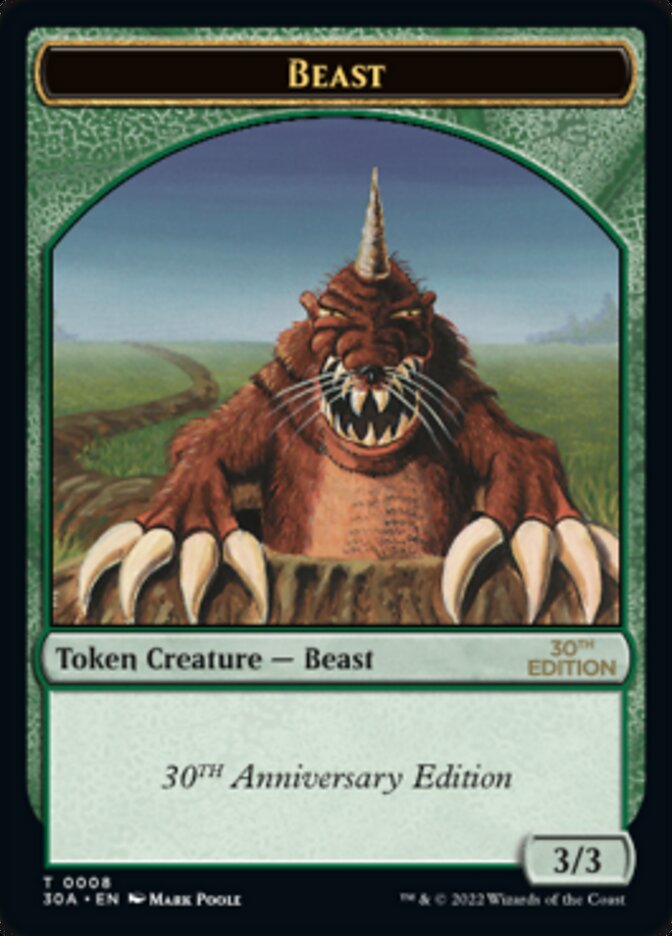mtg 30th anniversary cards 2022 Magic The Gathering Retro-Frame Natural Selection #0505 CGC 10 on Fanatics Collect standard Magic back Beast Token [30th Anniversary Tokens]