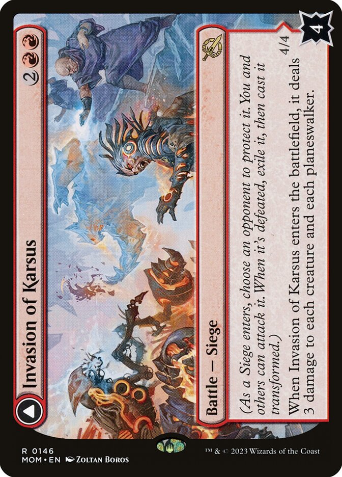 Magic the Gathering March of the Machine Rare Invasion of Karsus // Refraction Elemental #146