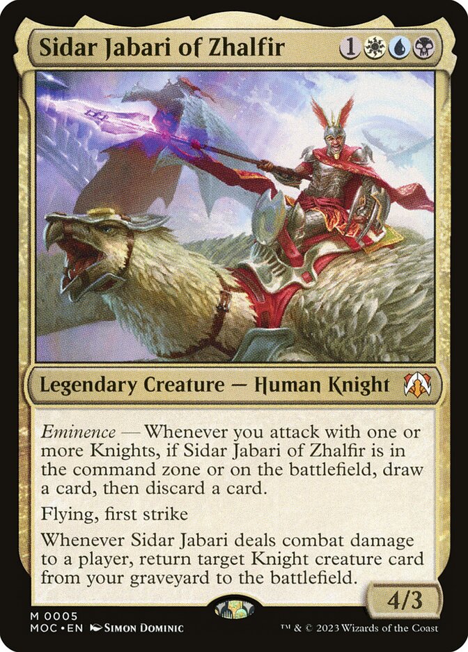 mtg sidar jabari commander deck Elden Ring  Knight Tribal EDH draw a card Upgrading Commander Precon: Cavalry Charge