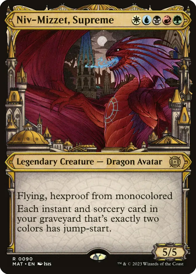 niv mizzet card sleeves Commander Series #3: Enemy - Niv-Mizzet Stitched Edge Standard Gaming Playmat for Magic: The Gathering Mizzet deals 1 damage to any target Magic the Gathering Foundations Mythic