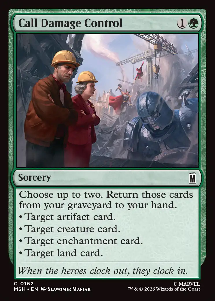 mtg off center cards Call Damage Control | Marvel Super Heroes Off Center, Miss Cut MTG