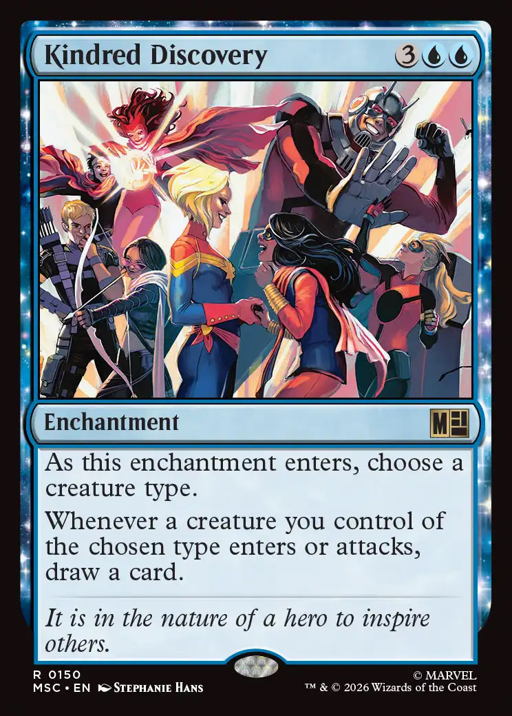 mtg is kindred a card type Discovery Marvel Super Heroes Commander Kindred Dominance Sorcery Choose a creature type Kindred Discovery (334)| Magic: The