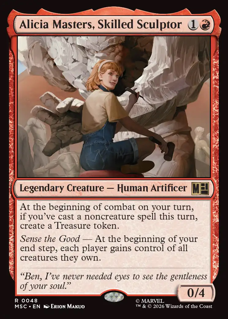 mtg showcase cards legal Alicia Masters, Skilled Sculptor | Marvel Super Heroes Eternal-Legal
